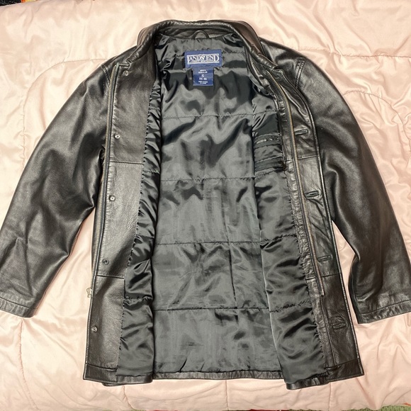 Lands end leather coat - Picture 2 of 4